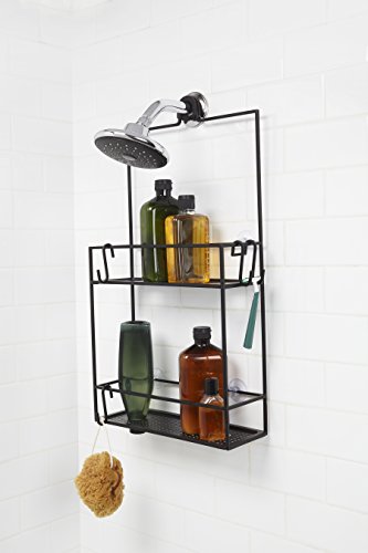 Umbra Cubiko Shower Caddy, Black Metal Shower Caddy Over the Shower Head