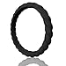 Egnaro Women's Bridal Rings Sets, Thin and Stackable Rubber Rings Women Wedding Bands - 2.5mm Width - 1.8mm Thick