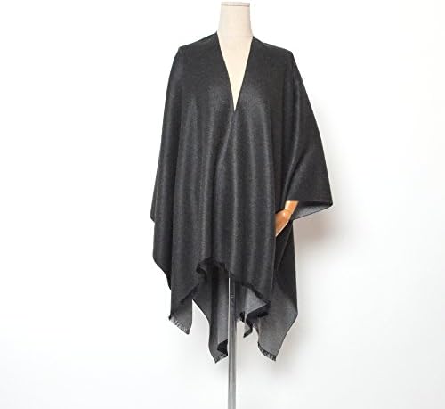 BYSUMMER Womens 100% Viscose Scarf Wrap Shwal Cape Poncho (Dark Grey/Grey)
