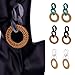 Acrylic Earrings Statement, Haluoo Rattan Hoop Earrings Woven Handmade Weaving Braid Straw Circle Drop Earrings Acrylic Resin Criss Cross Chain Earrings Fashion Jewelry for Women Girls (Black)thumb 3