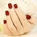 24PCS Matte with Metallic French Acrylic False Fake Full Nail Tip Art Burgundy