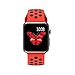 For Apple Watch Band, Wearlizer Soft Silicone Sport Replacement Strap for both Series 1 and Series 2 - 38mm Red and Black