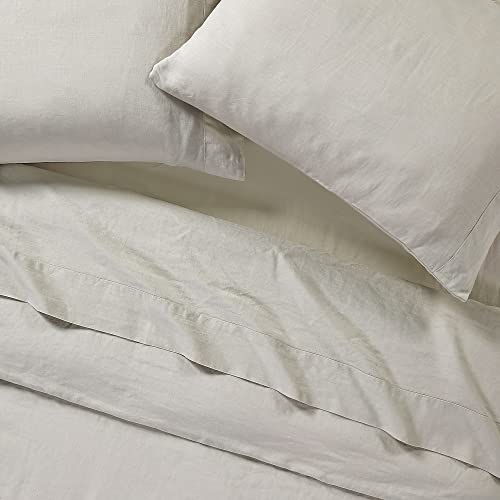 Sijo Premium Stone Washed 100 Organic French Linen Bed Sheet Set, GOTS