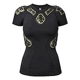 G-Form Women's Pro-X Padded Short Sleeve Compression Shirt, Black/Yellow, Small