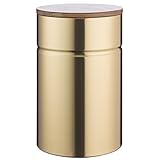 Typhoon Modern Kitchen Large Storage, 3-Quart Gold Metallic Canister With Acacia Wood Lid, Airtight Seal Keeps Cookies, Pasta And Snacks Fresh