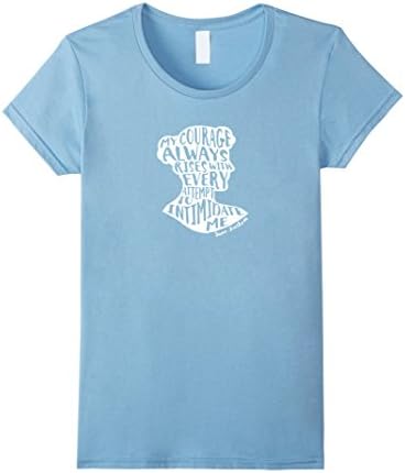 Womens My Courage Rises Pride and Prejudice Jane Austen Quote Shirt Medium Baby Blue