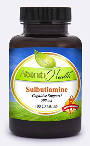 Absorb Health | Sulbutiamine Health Supplement | Memory and Cognitive Support | Nootropic | 500mg Capsules | 100 Count