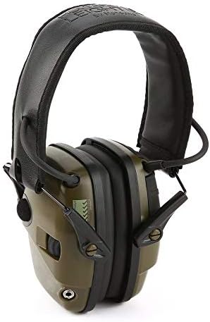 Electronic Shooting Earmuff, Shooting Ear Protection Noise Reduction, Sound Amplification Electronic Safety Ear Muffs, Ideal for Shooting and Hunting/Green