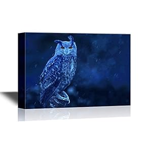 Canvas Wall Art - A Eurasian Eagle Owl - Gallery Wrap Modern Home Art | Ready to Hang - 12x18 inches