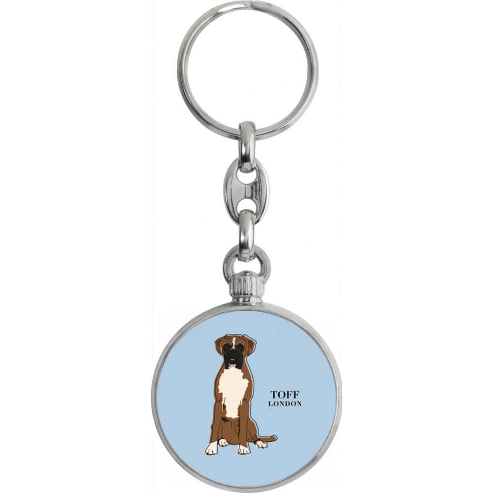 Toff London Brown And White Boxer Dog Keyring