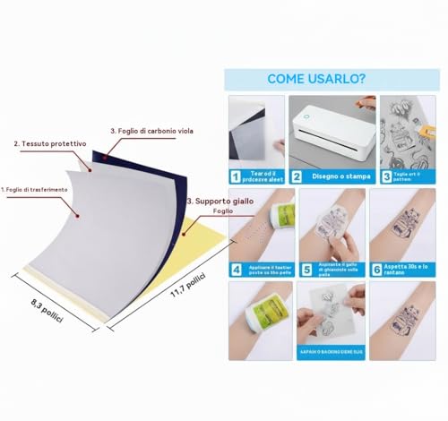 Fuhuihe Stampante per tatuaggi Macchina per trasferimento modelli A4 Stampante