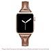 Secbolt Leather Bands Compatible with Apple Watch Band 38mm 40mm 41mm Iwatch SE Series 9 8 7 6 5 4 3 2 1 Slim Replacement Wristband Strap Stainless Steel Buckle, Brown