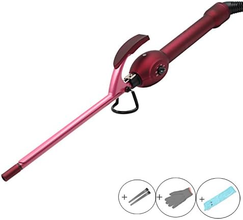 Kissbeauty Purple 9mm Mini Hair Curler for Man's Curl and Child with Ceramic Coating Barrel Hair Curling Iron (9mm170mm)