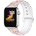 KOLEK Bracelet Compatible for Apple Watch, Floral Printed Silicone iWatch Band 38mm 40mm, S/M