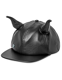 Disney Maléfica - Gorra de piel sintética para adultos, color negro