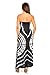 Riviera Sun 21611-BW-XL Strapless Tube Maxi Dress/Summer Dresses Black/White