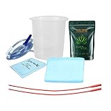 ENEMA Kit w/Organic Enema Coffee 1lb For The Best Detox  BPA Free See-Through Bucket  X 2 Red Tube w/Connector  Gerson Specific - Full Instructions