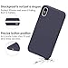 Compatible with iPhone Xs/X Case, iPhone 10 Case, JASBON Liquid Silicone Phone Case with Free Screen Protector Gel Rubber Shockproof Cover Full Protective Case for Apple iPhone Xs/X-Dark Blue