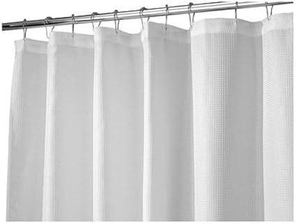 Idesign Carlton Long Quick Dry Waffle Pattern Fabric Shower