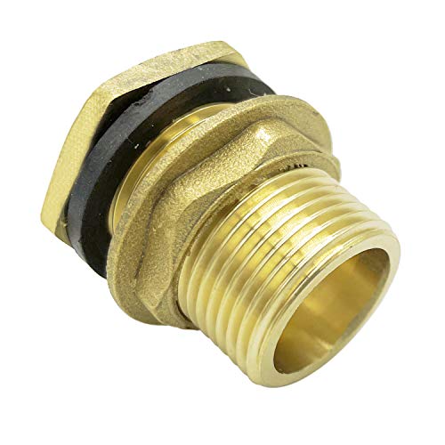 Metaland 3/4" Male Brass Water Tank Connector Bulkhead Tank Fitting for