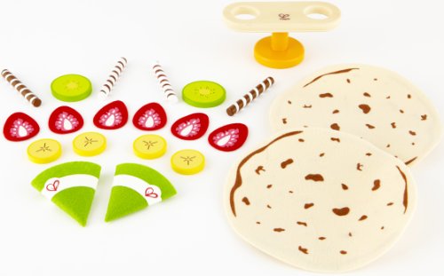 Hape Crepes Kid's Wooden Kitchen Play Food Set and Accessories