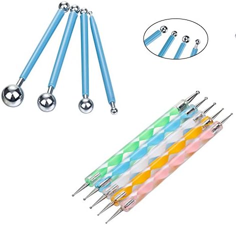 Valar Dohaeris 9 Pieces Ball Stylus Dotting Tools Set Clay Embossing Sculpting Ceramics Pottery Carving Modeling Tools