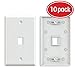 Ethernet Wall Plate, GearIT (10-Pack) 1 Port Cat6 RJ45 Wall Plate Keystone Jack, White (GI-PL-WH-1PT-10PK)