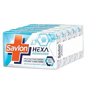 Savlon Hexa Advanced Germ Protection Bathing Soap Bar, 125 g (Pack of 5)