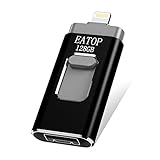 USB Flash Drives 128GB iPhone Memory Stick,EATOP External Storage Memory Stick Adapter Expansion for iPod / iPhone / iPad / Android & Computers(Black)