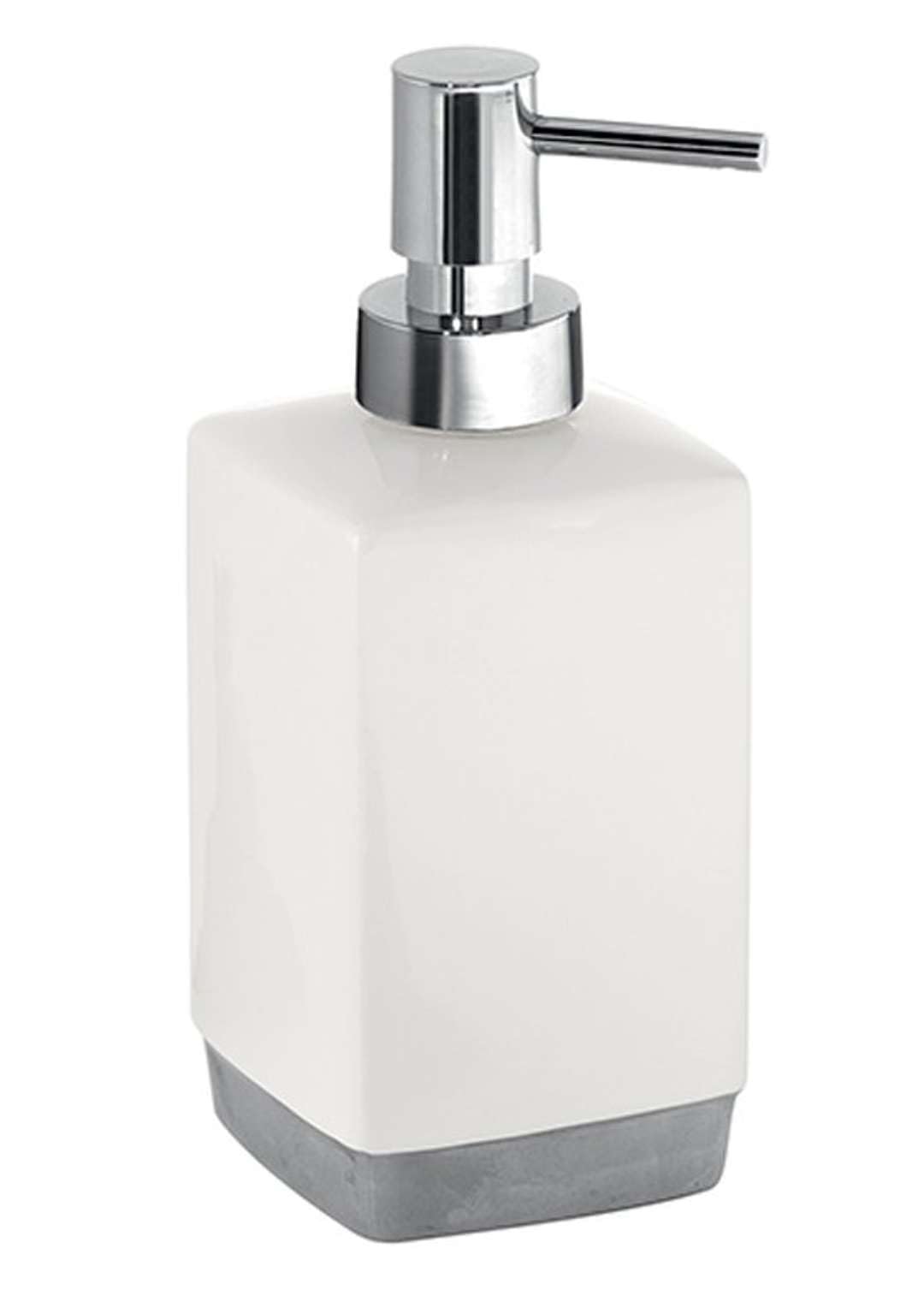 Gedy Lucy Soap Dispenser, Ceramic, White, 7.3 x 7.3 x 17.5