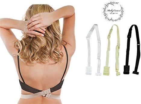Women's Adjustable Low Back Bra Convertible Backless Strap 3 Hook (multicolor 3 set)