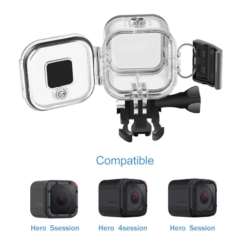 Suptig Replacement Waterproof Case Protective Housing for GoPro Session Hero 4session, 5session Outside Sport Camera for Underwater Use - Water Resistant up to 196ft (60m)