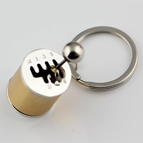 MeiBoAll 1 Pcs Car Key Chain Creative Auto Part Six-speed Manual Gearbox Model Automobile Key Ring for Most Car Yellow