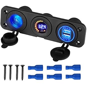 Amazon.com: Linkstyle 3 in 1 Charger Socket Panel, 12V 4.2A Dual USB