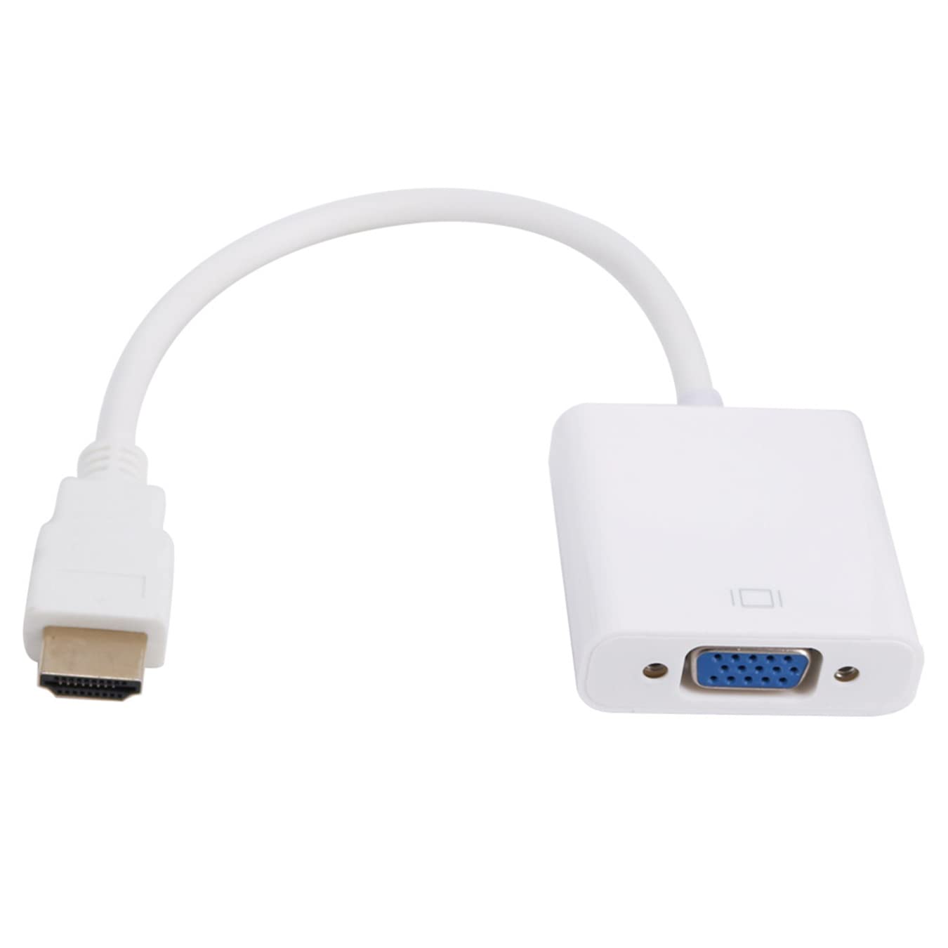 NAERSI HDMI to VGA, Gold-Plated Adapter (Male to Female) for Computer, Desktop, Laptop, PC, Monitor, Projector,and More (White)