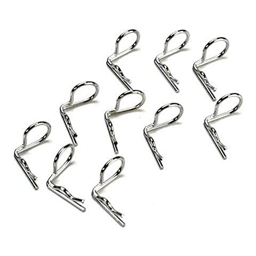 Hot Racing AC01B08 Body Clips with 90 Degree Bend (10)(Silver)