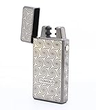 Tomolo Double Electronic Arc Lighter Windproof Flameless Design USB Rechargeable Cigarette Lighter with USB Charging Cable,Clean Brush and Gift Box