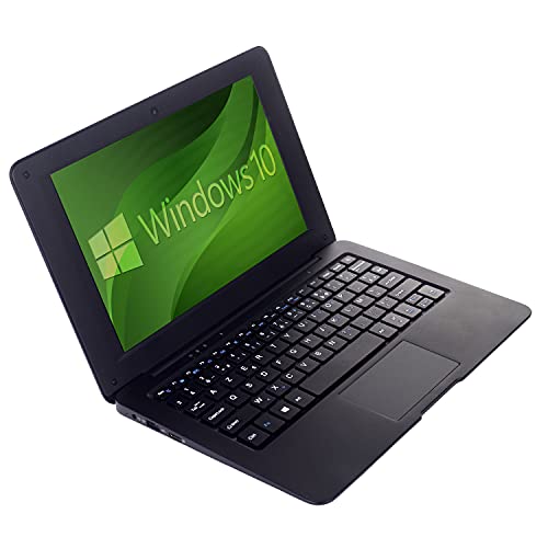 Bigmachine Windows 10 Laptop Mini 10.1 Inches 32 GB French AZERTY Keyboard Ultra Thin and Lightweight Netbook Quad Core PC HDMI Webcam Netflix Youtube (Black)