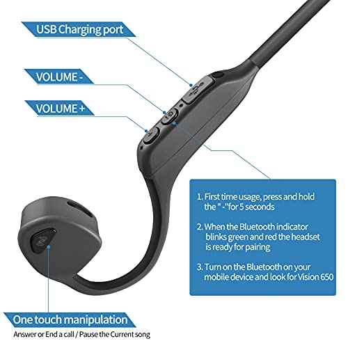 Bone Conduction Headphones Bluetooth, MultiPoint Connection OpenEar