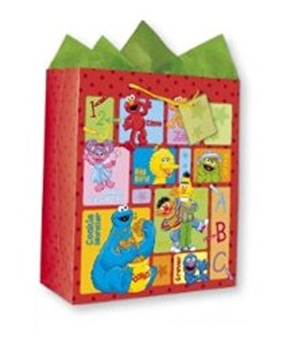 Sesame Street and Friends Elmo Zoe Abby Cadabby Big Bird Oscar Cookie Monster Ernie Bert & Grover All Occasion Birthday Party Gift Bag