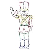 ProductWorks 60-Inch Pro-Line 190 LED Light-Up Animotion Saluting Soldier Christmas Decoration