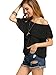 SheIn Women's Off The Shoulder Ruffle Tassel Scalloped Hem Blouse Top Large Black