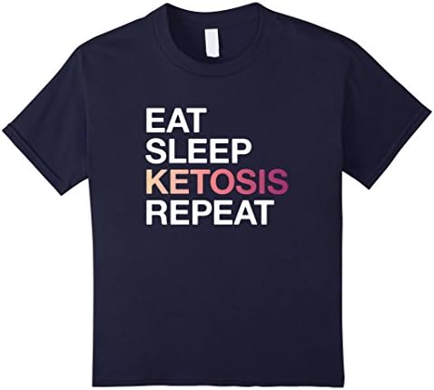 Kids Keto Shirt: Eat, Sleep, Ketosis, Repeat | Keto Diet | Funny 12 Navy