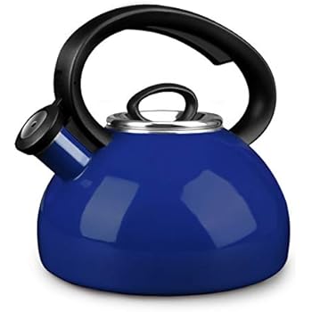 Whistling Tea Kettles, AIDEA 2 Quart Ceramic Tea Kettle for Stovetop, Enameled Interior Tea Pot for Anti-Rust, Audible Whistling Hot Water Kettle for Kitchen - Best Christmas Gift -Cobalt Blue