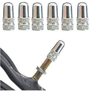 Premium Quality Silver Anodised Alloy Presta Valve Stem Cap/Covers For Bikes & Bicycles, Set Of 6 (Not Suitable For Cars…