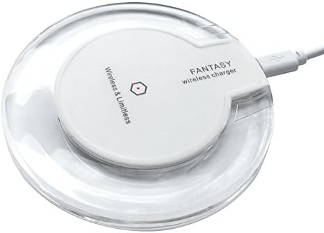 IGOUKJ Wireless Charger Qi Ultra Slim UFO Fantasy Crystal Clear Wireless Charging Pad LED Lighting for Samsung S6 S6 Edge S7 S7 Edge S8 S8 Plus Note 5 for All Qi-Enabled Devices (White)