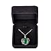 Valyria Angel Wing Birthstone Memorial Urn Necklace Stainless Steel Waterproof Cremation Jewelry (Green)