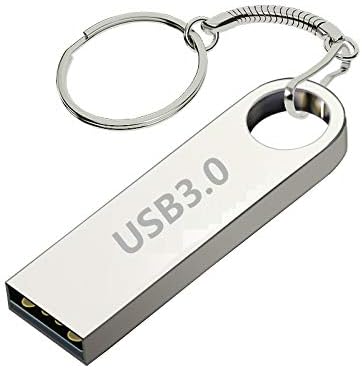 DXBUFU Silver Metal Compatible 2.0 &3.0 512GB USB Flash Drive, Portable Waterproof Metal Pen Drive Storage Keychain Thumb Drive Memory Stick with Anti-Lost Keychain (512GB)