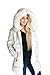 Beinia Valuker Women's Down Coat with Fur Hood 90D Parka Puffer Jacket 57-Creme-M