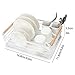 Attom Tech Home Modern Wood Handle Dish Rack and Drain Board, 16.5